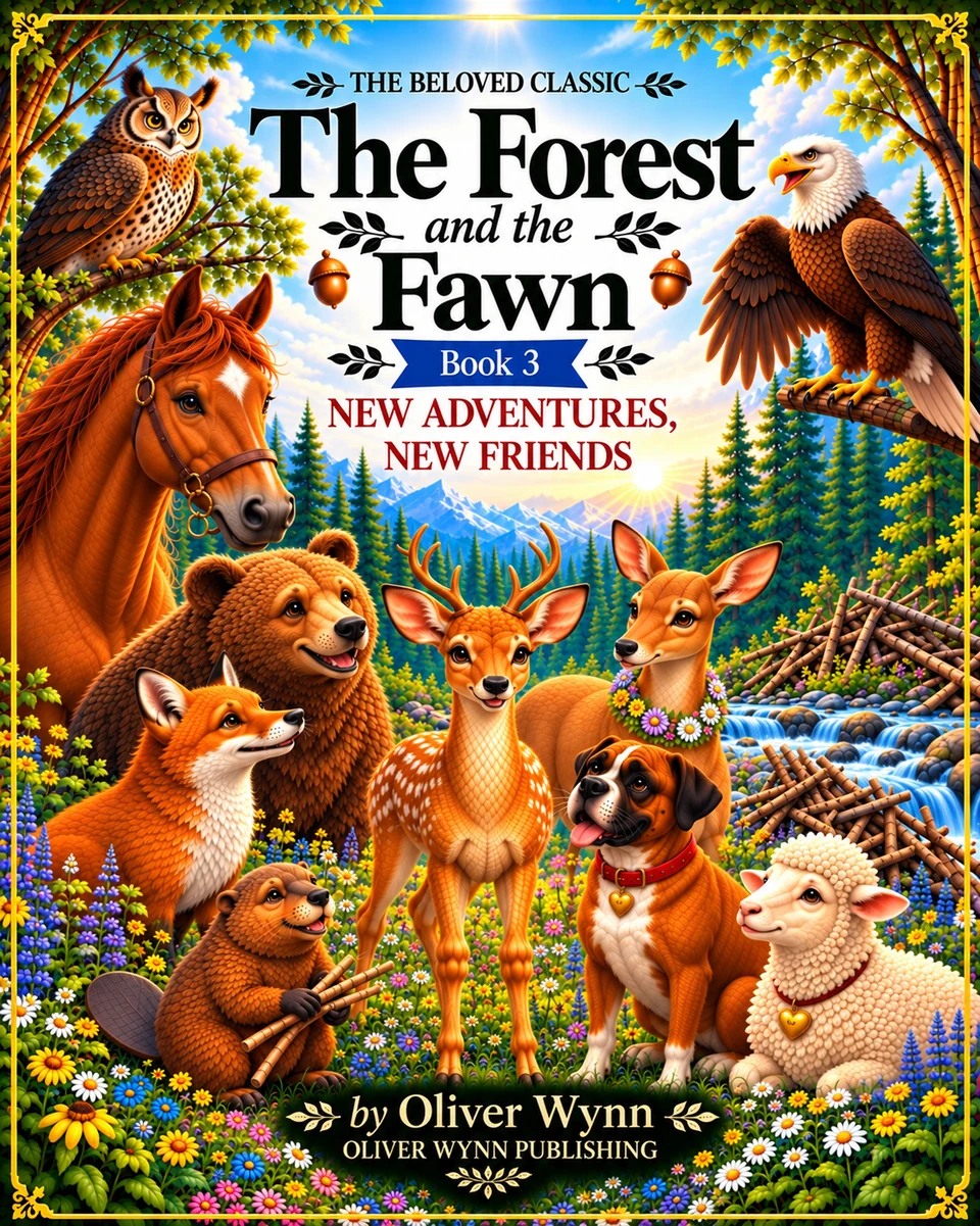 Book 3 illustrated cover, New Adventures, New Friends